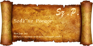 Szász Pongor névjegykártya